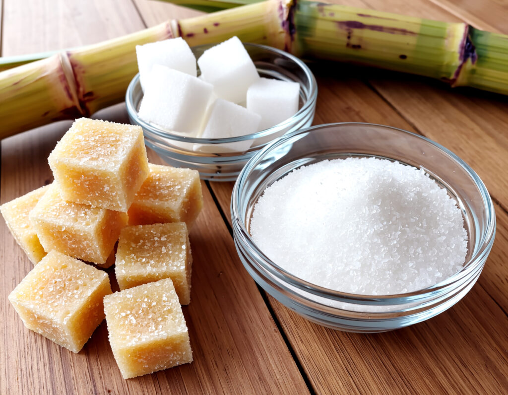 picture of comparing jaggery to sugar